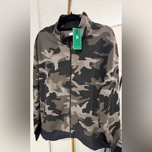 Flint Park Men’s Camo Full Zip Jacket Sweatshirt 2XL NWT